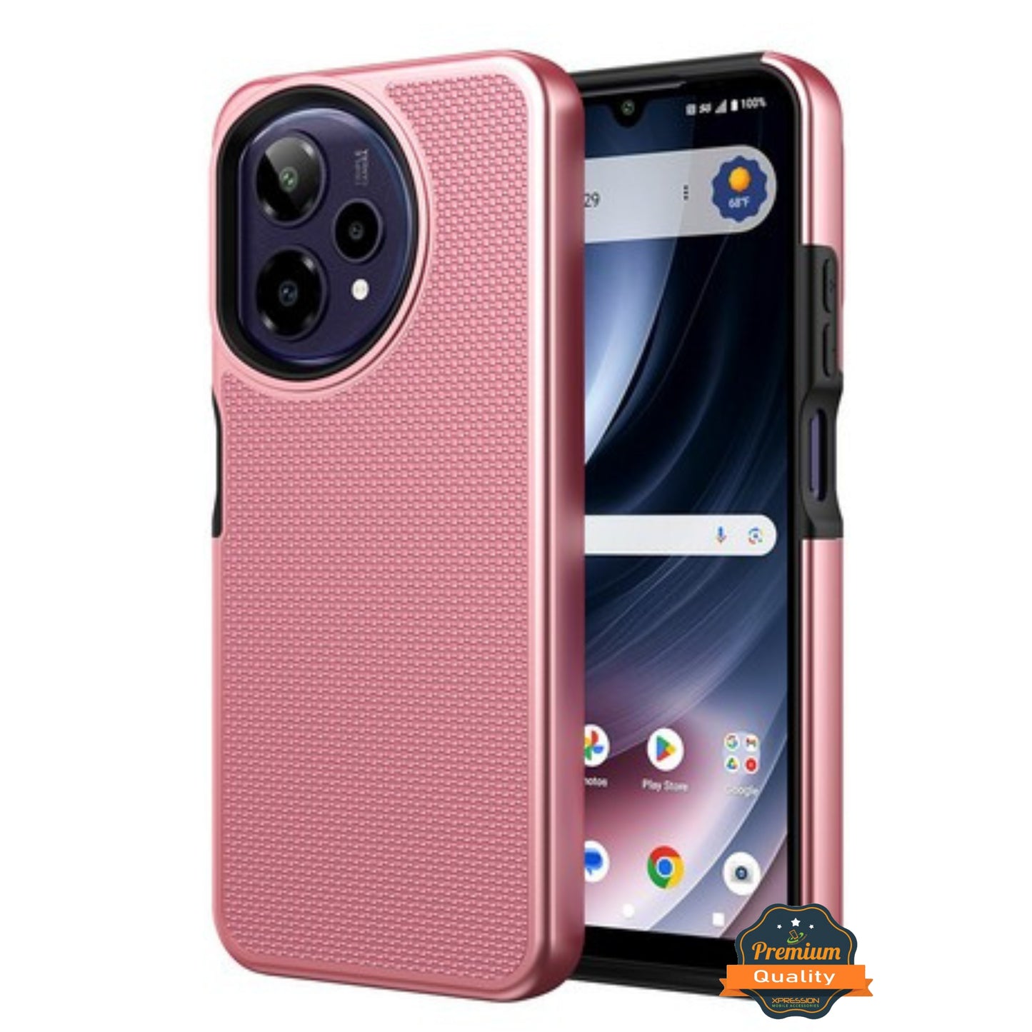 For Cricket Icon Plus 2026 Dual Layer Slim & Tough Hybrid Shockproof Heavy Duty Rubber TPU Matte with Textured Rugged Shell Protection Case Cover