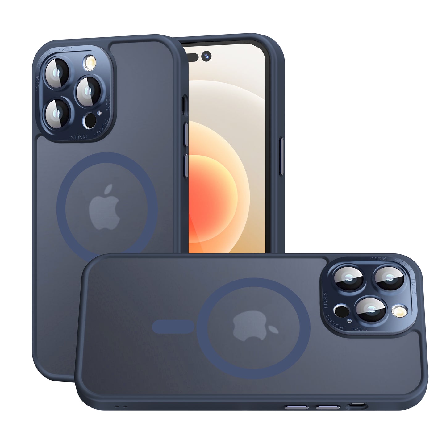 For Apple iPhone 16e (E edition) Complete Protection HQ Matte Translucent Hybrid Shockproof w/ Camera Protector Compatible with MagSafe Case Cover Blue
