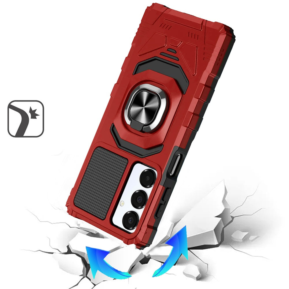 For Samsung Galaxy A16 5G Hybrid Dual Layer with 360° Rotate Magnetic Ring Stand Holder Kickstand TPU Rugged PC Shockproof Case Cover