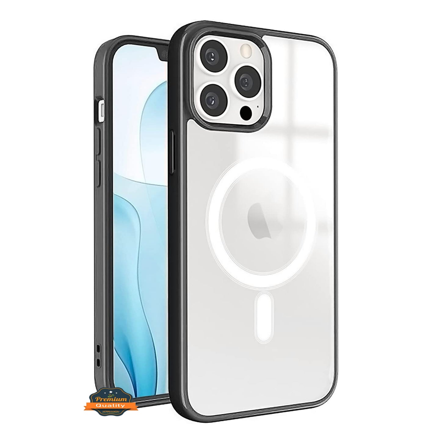 For Apple iPhone 15 Pro (6.1") Hybrid Clear Transparent Colors Edge Bumper with Magsafe Compatible, Slim Hard PC Phone Case Cover