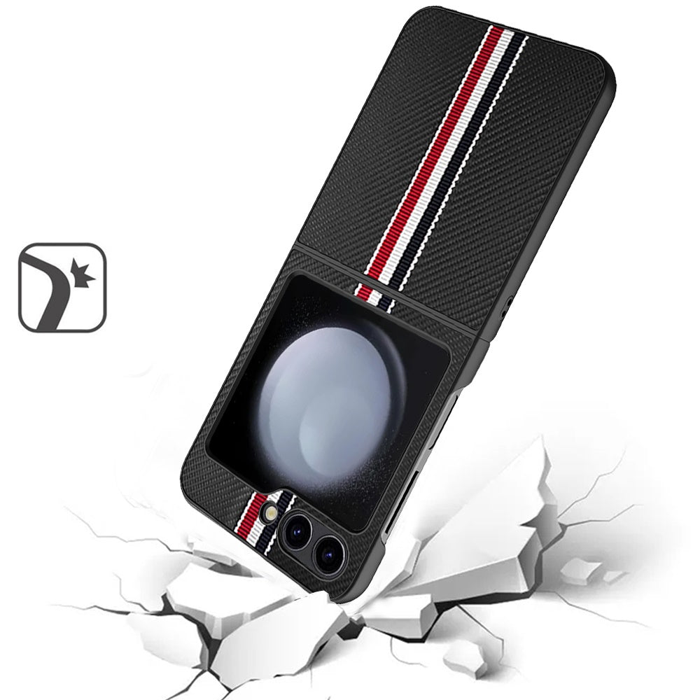 For Motorola Razr 2025 Velvet Fabric PU Vegan Leather, Premium Flip Design, Slim Snap-On Hard PC + TPU Case Cover Black