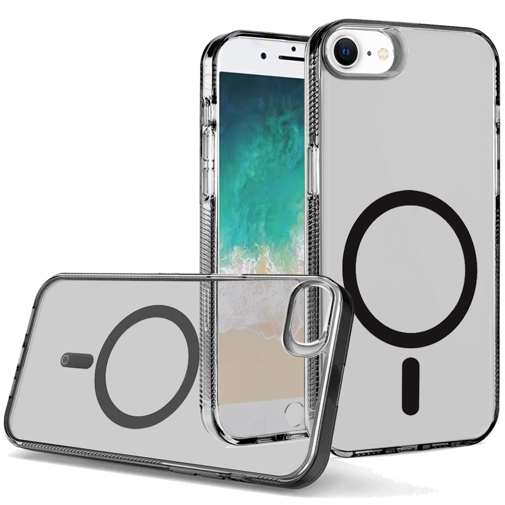 For Apple iPhone 16e MagSafe Compatible Integrated Technology Clean Transparent Hybrid Armor TPU Frame Case Cover
