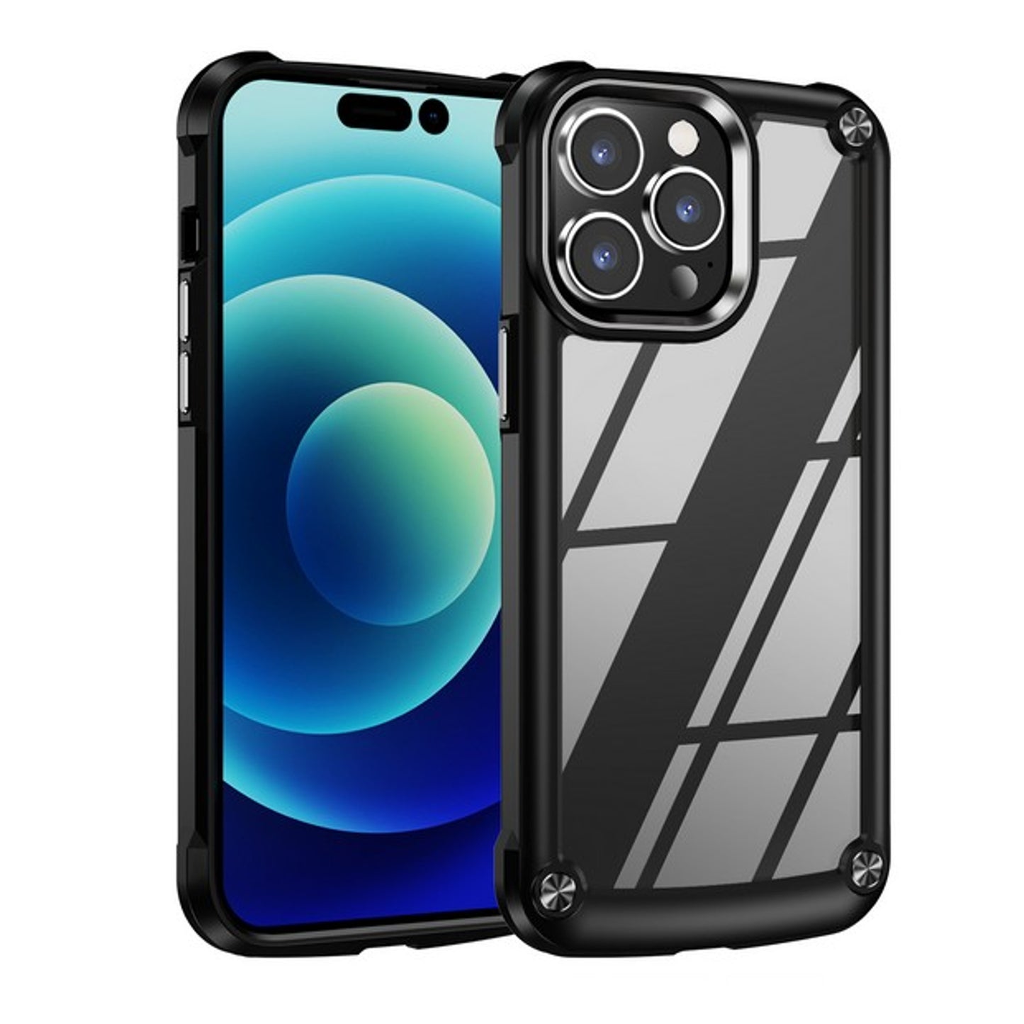 For Apple iPhone 15 Plus (6.7") Heavy Duty Hybrid Clear back Shield Hard PC + TPU Bumper Edge Frame Shockproof Phone Case Cover