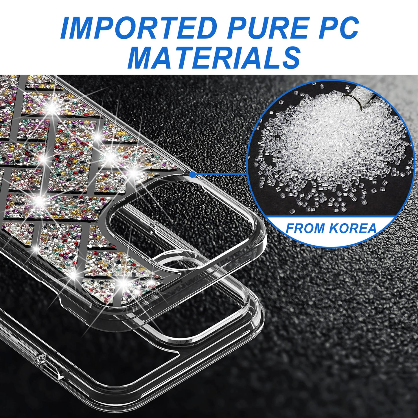 For Samsung Galaxy A16 5G Sparkly 3D Design Diamond Shockproof Protective Bling Glitter Rhinestone Hybrid Skin PC + TPU Case Cover