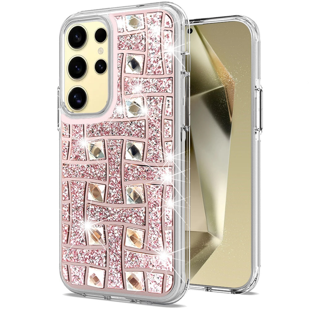 For Samsung Galaxy S25+ /S25 Plus /S24+ Plus Sparkly 3D Design Diamond Shockproof Protective Bling Glitter Rhinestone Hybrid Skin PC & TPU Case Cover