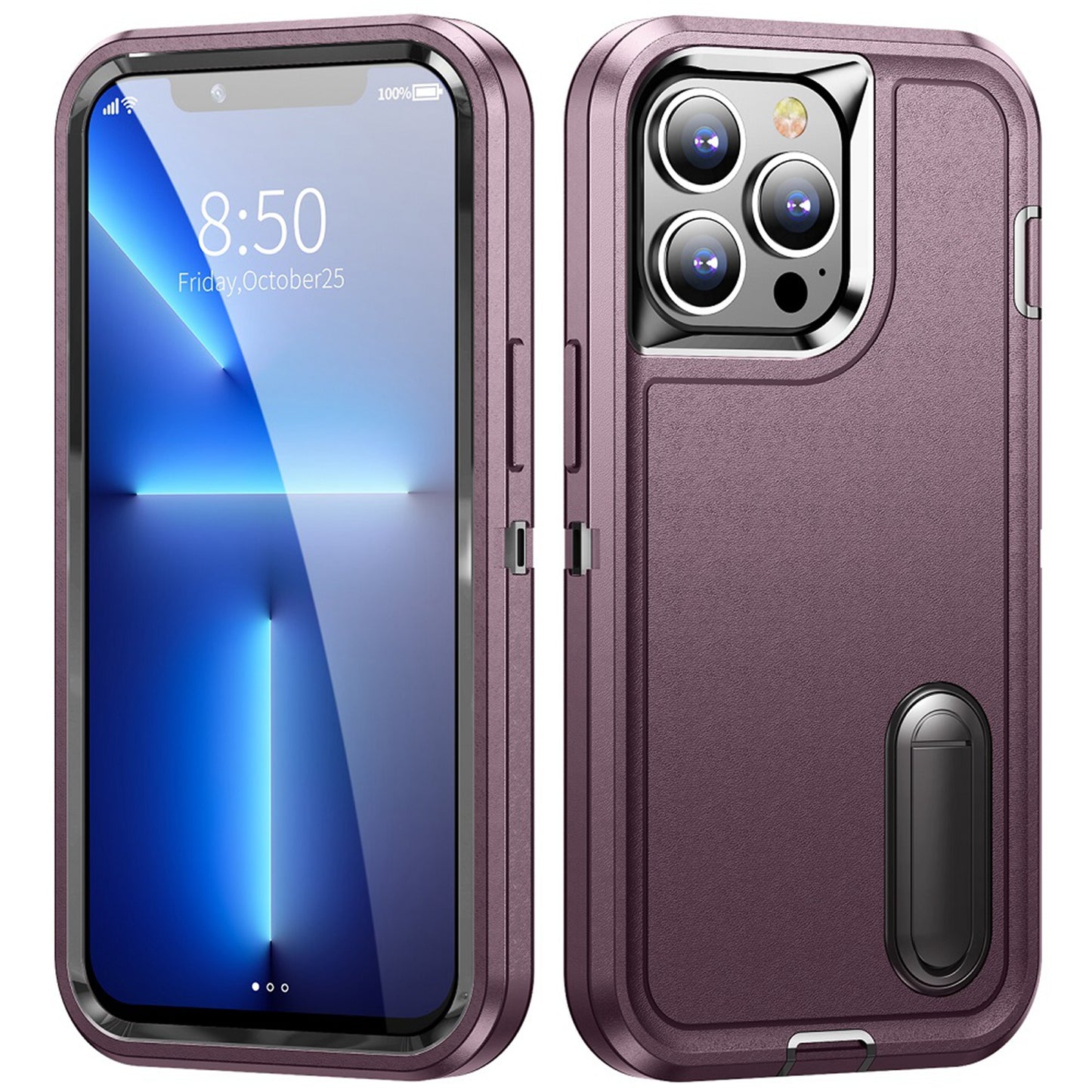 For Samsung Galaxy A16 5G Hybrid Three Layers Protection 3in1 Shockproof with Kickstand Heavy Duty Hard TPU Rubber Anti-Drop Case Cover