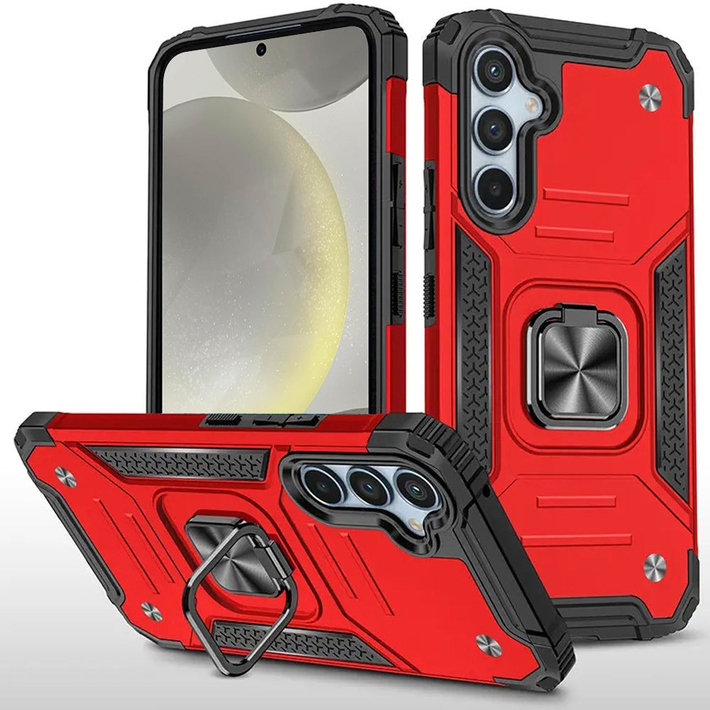 For Samsung Galaxy A26 Armor Hybrid Magnetic Stand with Ring Holder Kickstand Shockproof Heavy-Duty Durable Rugged TPU Dual Layer Case Cover