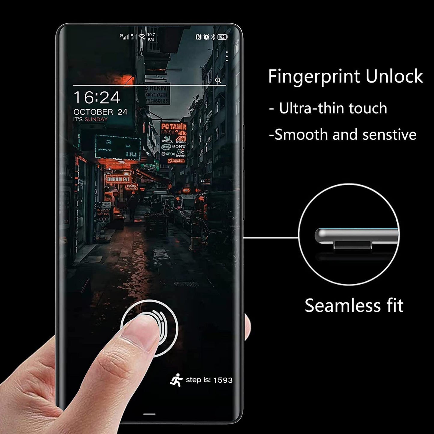 For Motorola Edge 2025 Screen Protector Tempered Glass Full Edge Clear 3D Curved Full Coverage, Scratch-Resistant, 9H Hardness Protector Clear Black