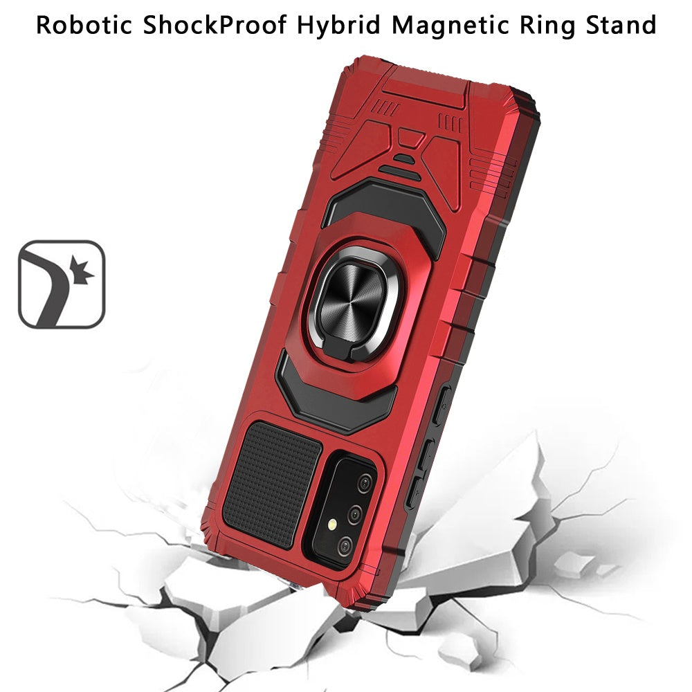 For Samsung Galaxy A13 5G Hybrid Dual Layer with Rotate Magnetic Ring Stand Holder Kickstand, Rugged Shockproof Protective Phone Case Cover
