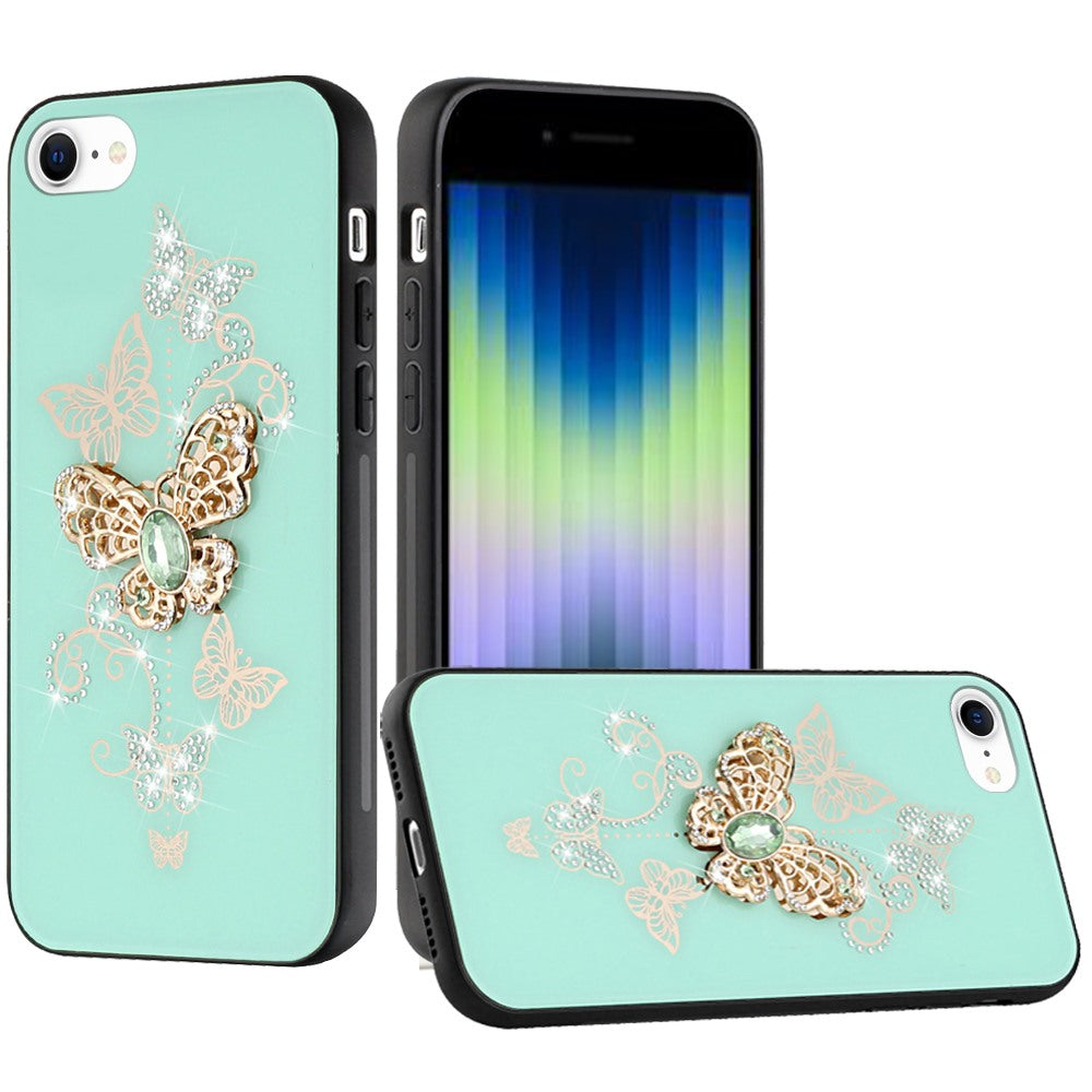 For Apple iPhone 11 (6.1")3D Diamond Bling Sparkly Glitter Ornaments Engraving Hybrid Armor Metal Fashion Phone Case Cover