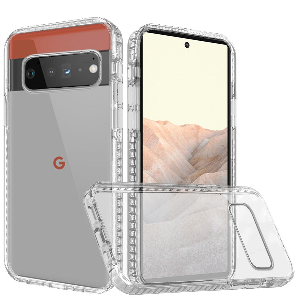 For Samsung Galaxy S22 Crystal Transparent Rugged Shockproof Hybrid PC Colorful Buttons Military Grade Protection Back Phone Case Cover