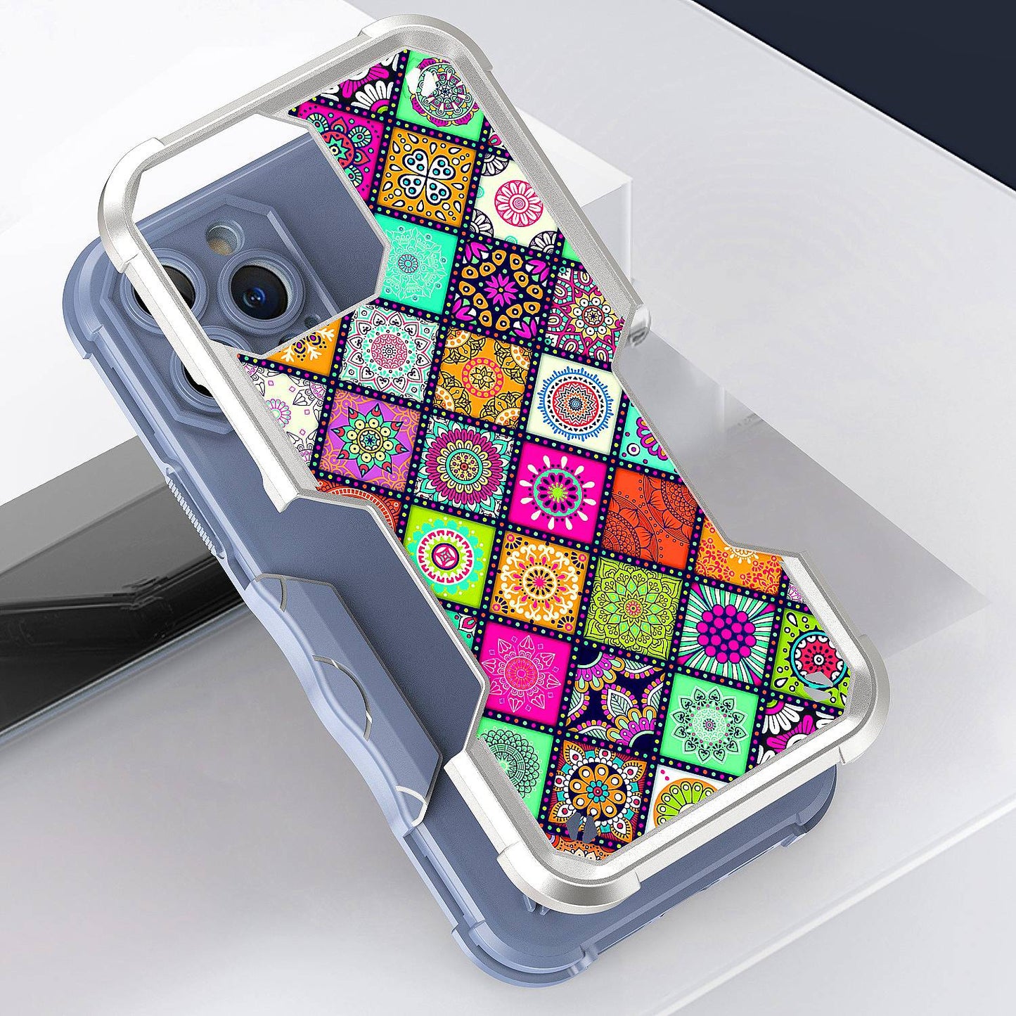 For Apple iPhone 11 (6.1") Fashion Design Tough Shockproof Hybrid Stylish Pattern Heavy Duty Rubber Armor Phone Case Cover