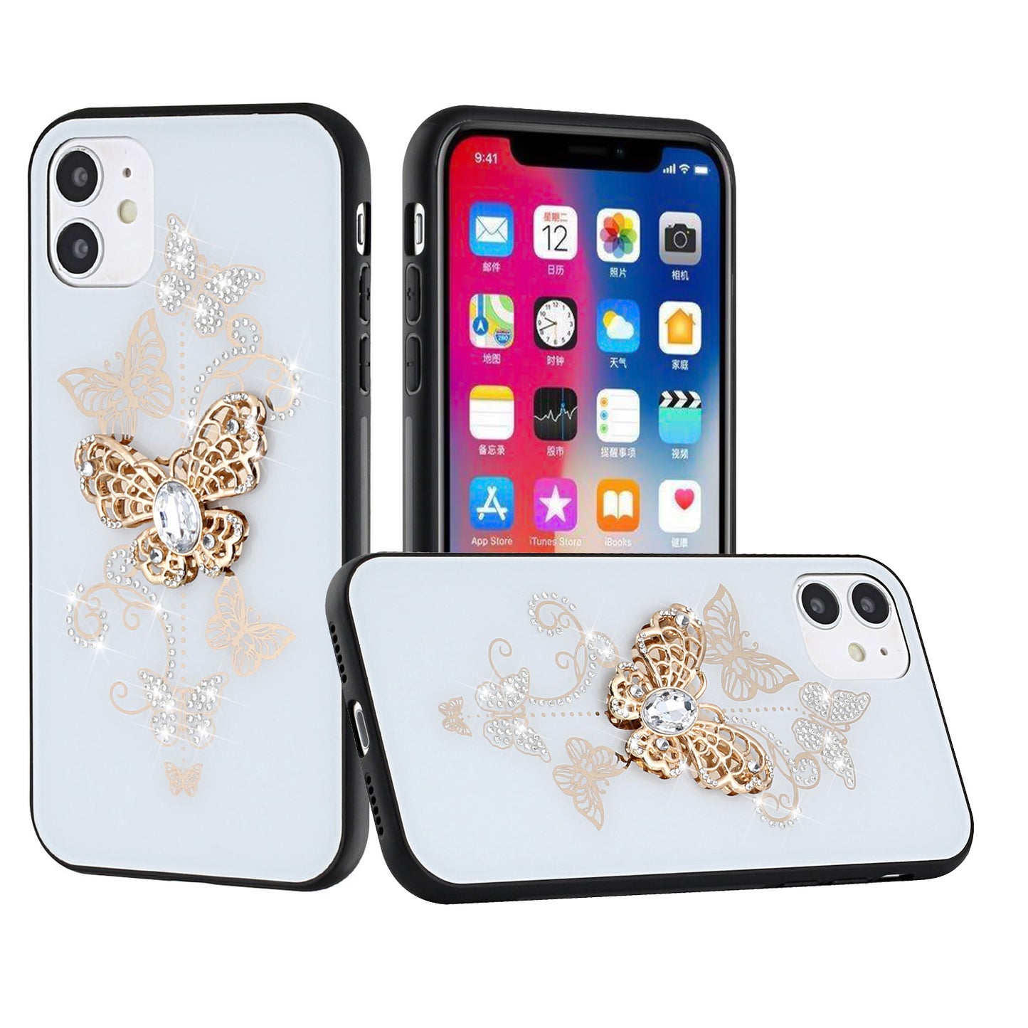 For Samsung Galaxy A02S Diamond Bling Sparkly Glitter Ornaments Engraving Hybrid Armor Ring Stand Holder Fashion Phone Case Cover