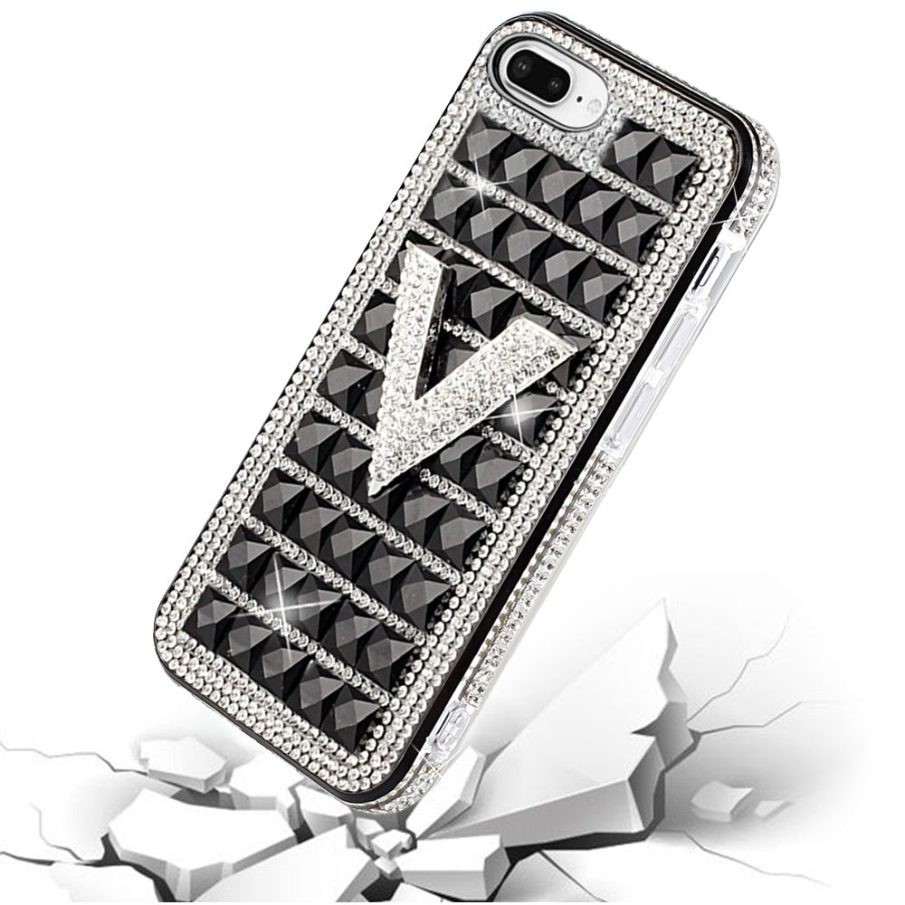 For Apple iPhone 8 Plus/7 Plus/6 Plus/6s Plus Fashion Luxury 3D Bling Diamonds Rhinestone Jeweled Ornament Shiny Crystal Phone Case Cover