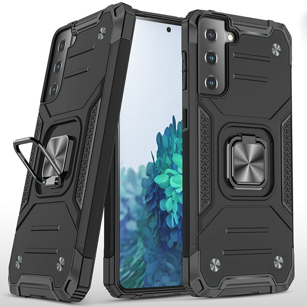For Samsung Galaxy S22 /Plus Ultra Armor Hybrid with Ring Holder Kickstand Shockproof Heavy-Duty Durable Rugged Dual Layer Phone Case Cover