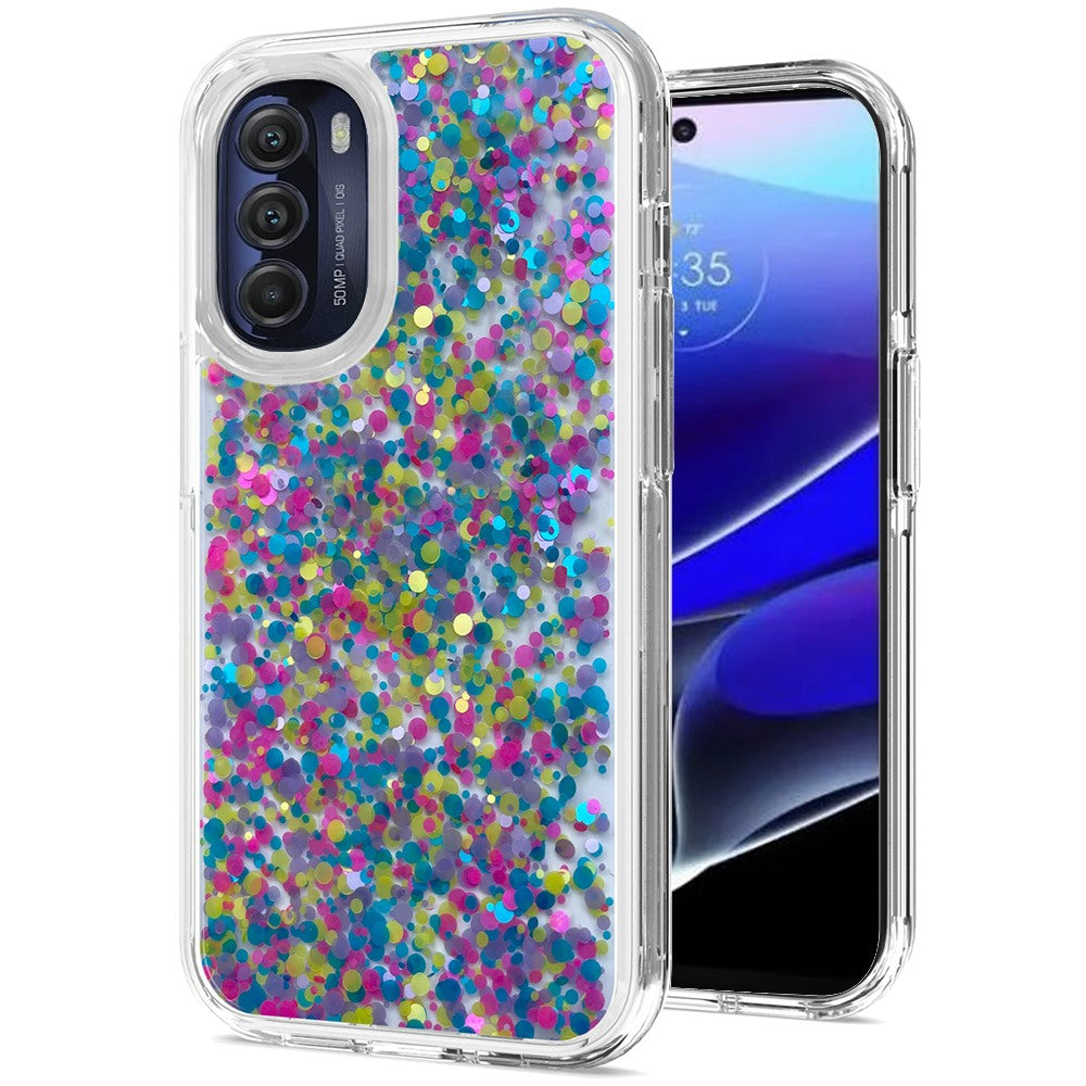 For Motorola Moto G Stylus 5G 2022 Colorful Glitter Bling Sparkle Epoxy Glittering Shining Hybrid Hard Shockproof Phone Case Cover