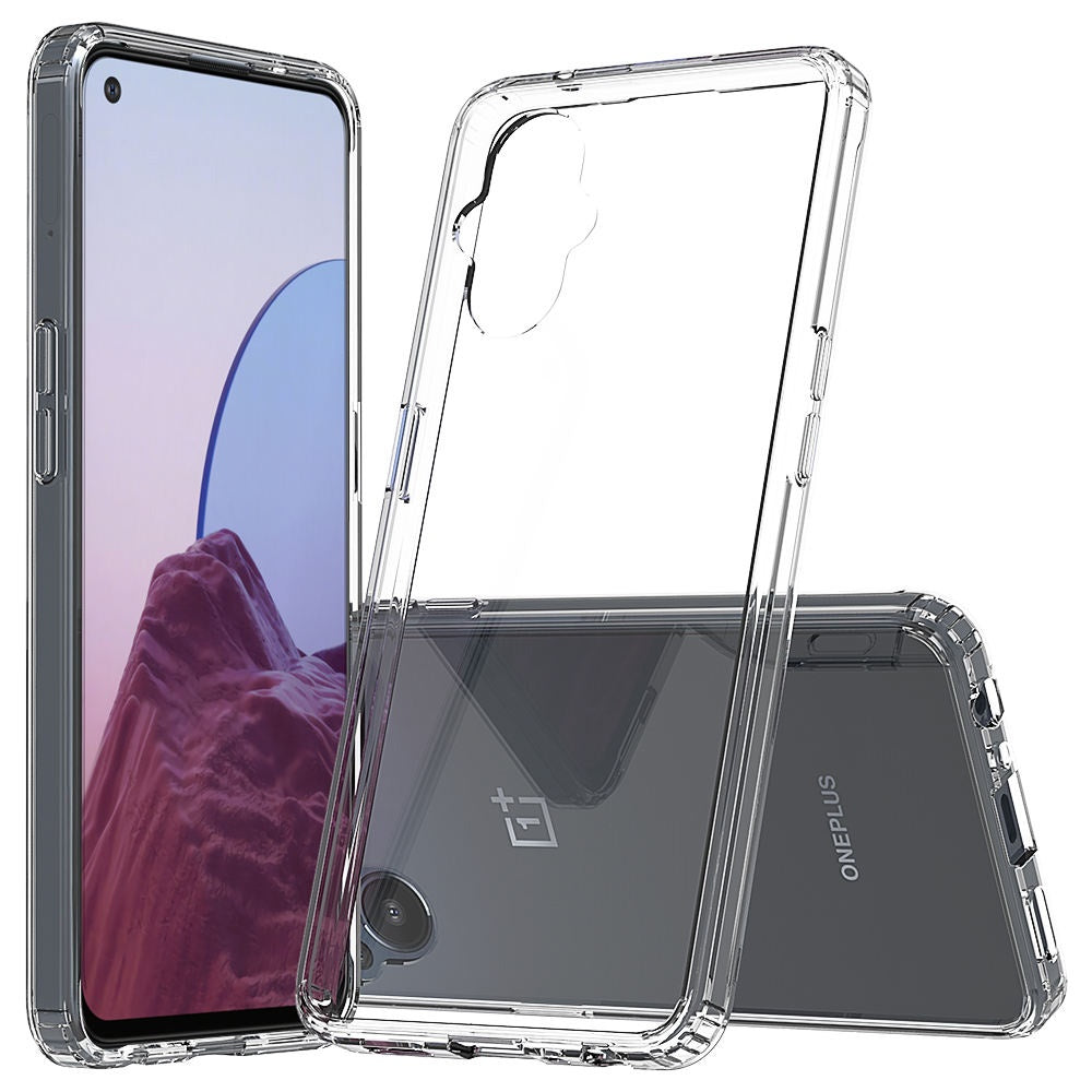 For OnePlus Nord N20 5G Hybrid Slim Crystal Clear Transparent Shock-Absorption Bumper with TPU + Hard PC Back Frame Phone Case Cover