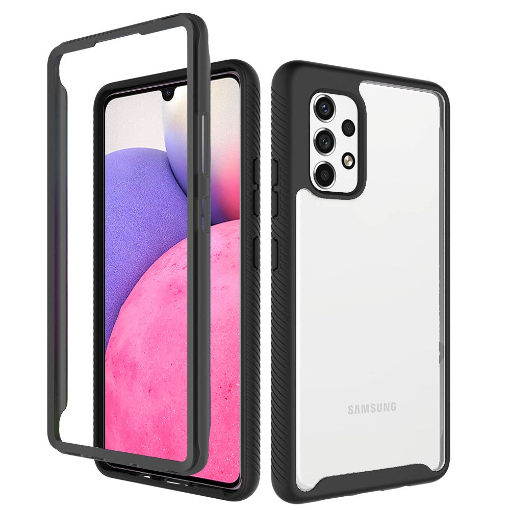 For Samsung Galaxy A33 5G Clear Dual Layer Rugged Bumper Frame Heavy Duty Hybrid Shockproof Rubber Full Body Defender Phone Case Cover