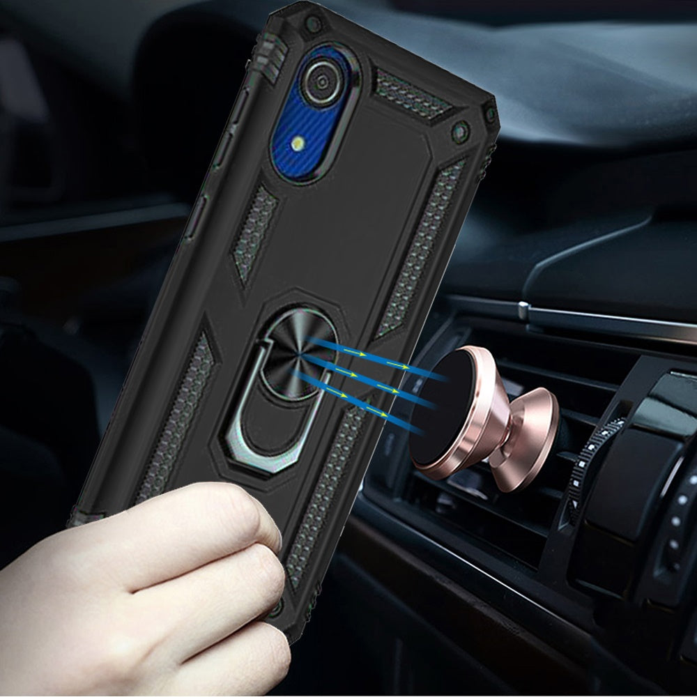 For Samsung A03 Core Hybrid Durable Dual Layer with 360° Rotatable Ring Stand Holder Kickstand Fit Magnetic Car Mount Phone Case Cover
