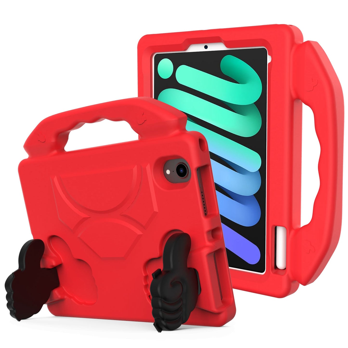 Case for Samsung Galaxy Tab S6 Lite 10.4" Hybrid Shockproof Thumbs Up Kickstand Anti-slip Rubber TPU Kid-Friendly Bumper Tablet Red Tablet Cover