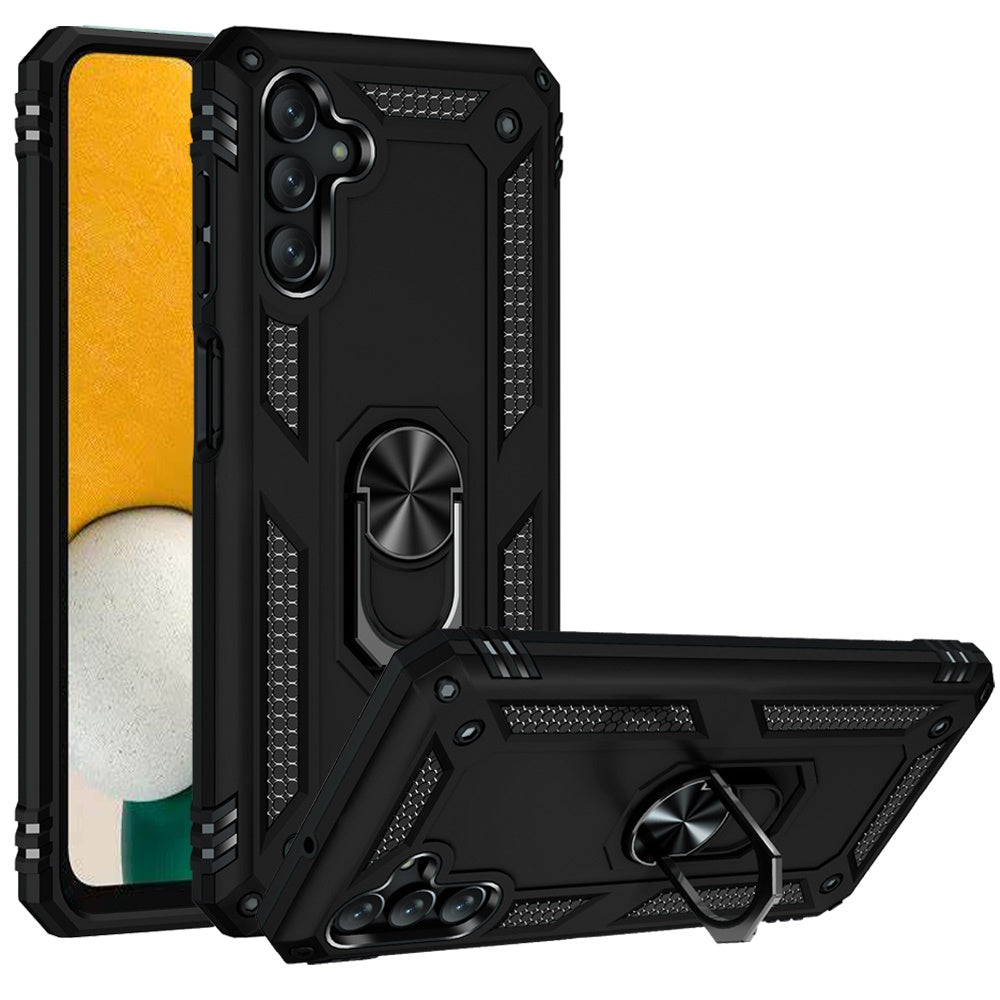 For Samsung Galaxy A13 4G 2022 Military Grade Rugged Dual Layers Shockproof Hybrid Protection with Ring Kickstand Phone Case Cover