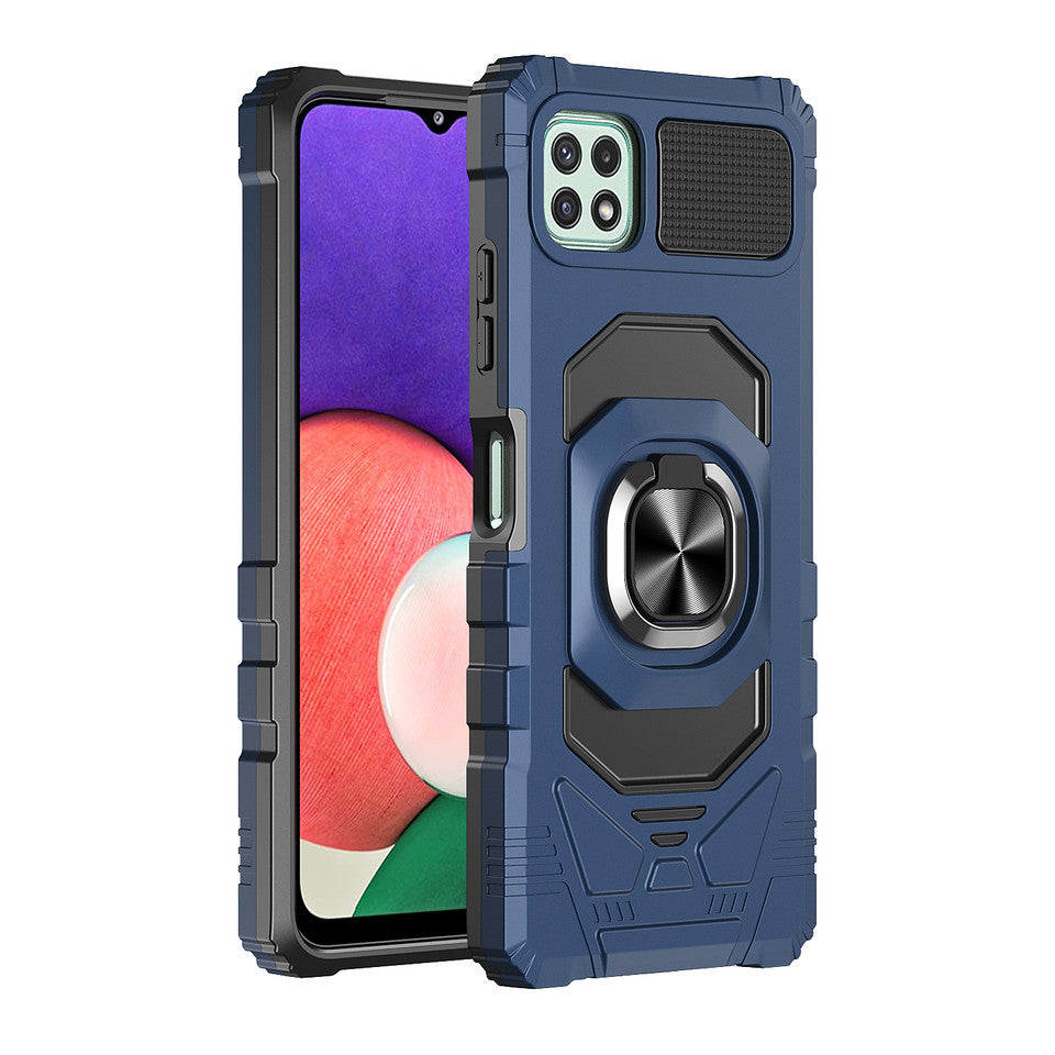 For Samsung Galaxy A03S Hybrid Dual Layer with Rotate Magnetic Ring Stand Holder Kickstand, Rugged Shockproof Protective Phone Case Cover