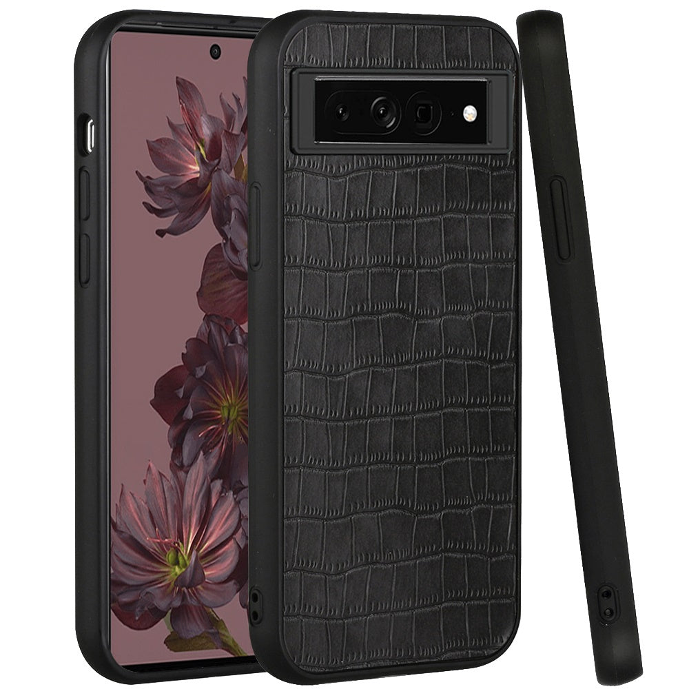 For Google Pixel 7/ 7 Pro Ultra Slim Thin PU Leather Crocodile Design Flip Snap On Hybrid Shockproof TPU PC Hard Shell Durable Phone Case Cover