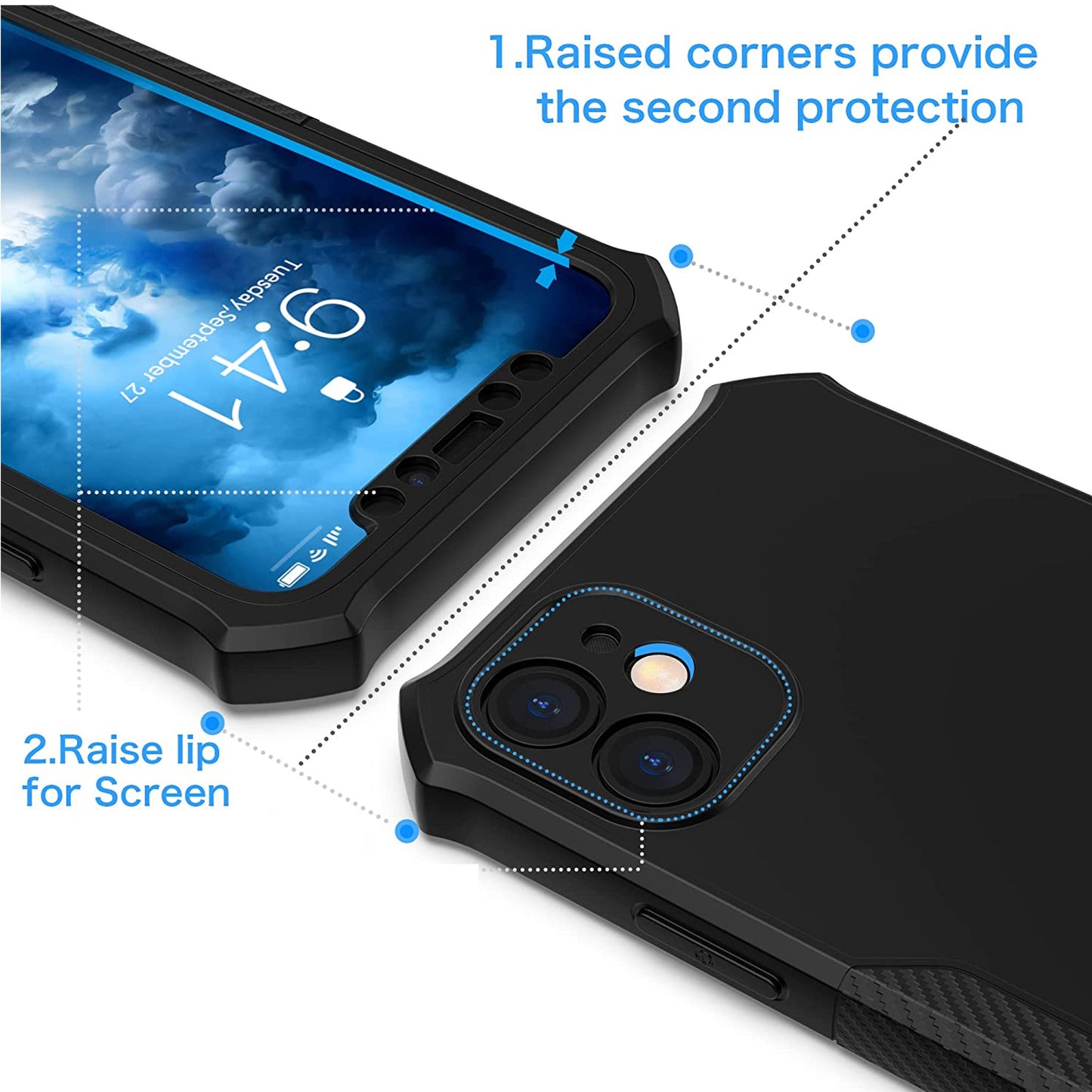 For TCL Stylus 5G Hybrid 2in1 Front Bumper Frame Cover Square Edge Shockproof Soft TPU + Hard PC Anti-Slip Heavy Duty Phone Case Cover