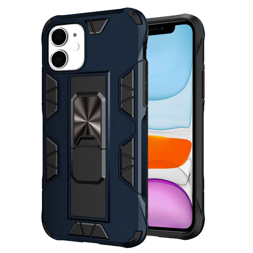 For Apple iPhone 13 Pro (6.1") Hybrid Magnetic Slide Stand fit Car Mount Grip Holder Full Body Heavy Duty Rugged Military Grade Phone Case Cover