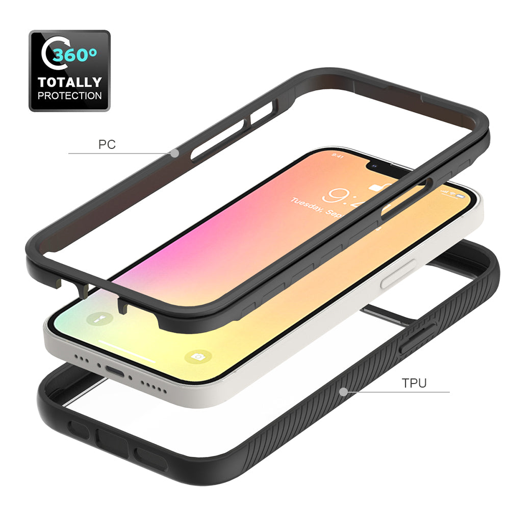 For Apple iPhone 13 /Pro Max Mini Hybrid Clear Shockproof Dual Layer Protection Hard Rugged PC and Soft TPU Silicone Bumper Frame Back Phone Case Cover