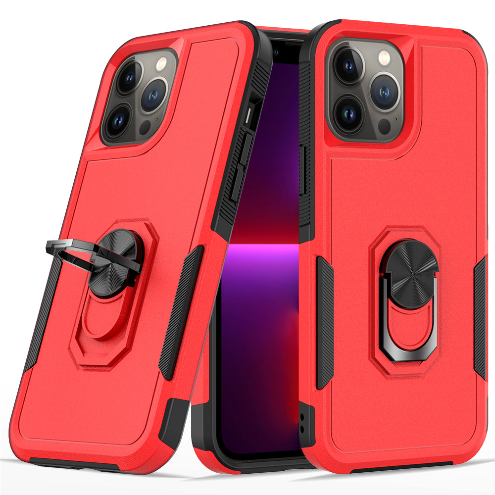 For Samsung Galaxy A53 5G Hybrid Rugged Hard Drop-Proof 3 Layer Protection Military Grade Armor with Metal Ring Stand Phone Case Cover
