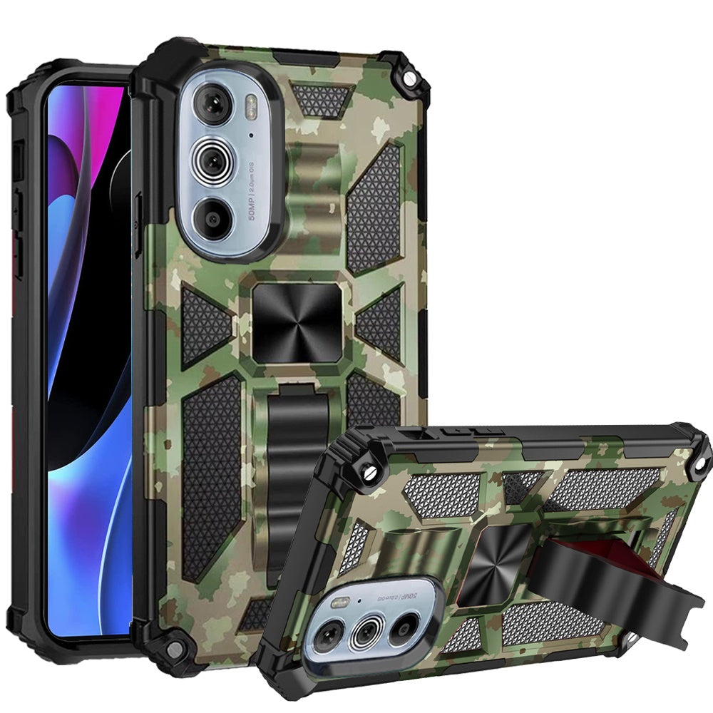 For Motorola Edge+ 2022 /Edge Plus Heavy Duty Stand Hybrid TPU Shockproof Rugged Protective with Built-in Kickstand Phone Case Cover