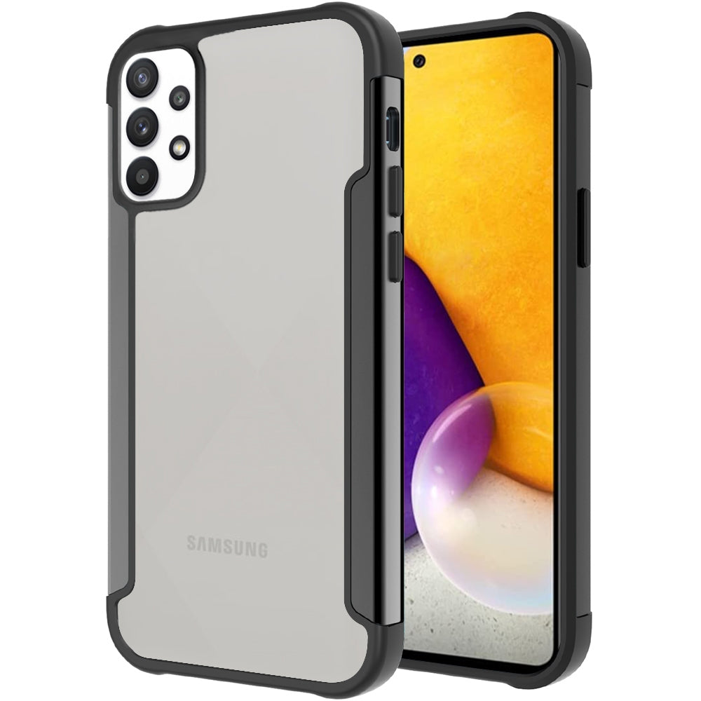 For Samsung Galaxy A73 5G Hybrid Aluminum Alloy Metal Clear Transparent Back PC TPU Bumper Frame Shockproof Phone Case Cover