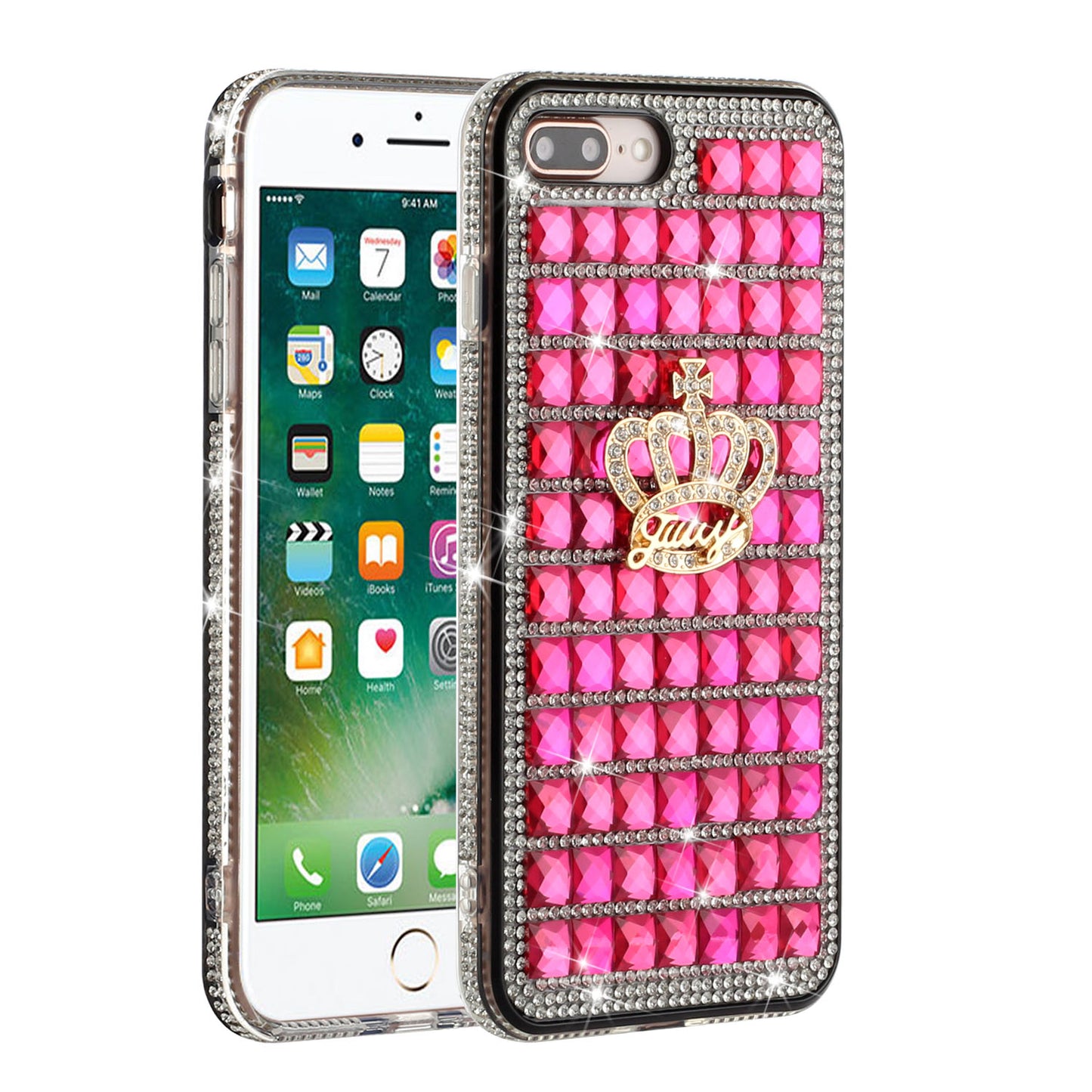For Apple iPhone 8 Plus/7 Plus/6 Plus/6s Plus Fashion Luxury 3D Bling Diamonds Rhinestone Jeweled Ornament Shiny Crystal Phone Case Cover