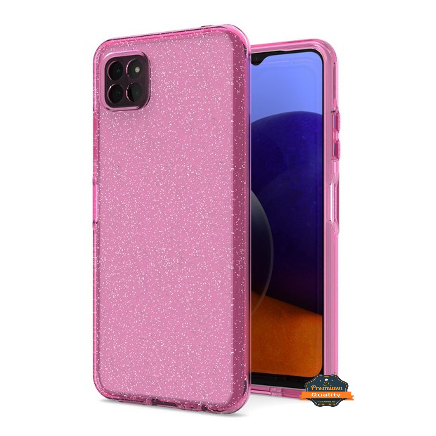 For Samsung Galaxy A22 5G Glitter Sparkle Bling Shiny Thin Ultra Slim Hybrid Shockproof Rubber Silicone Soft TPU Gel Protective Phone Case Cover