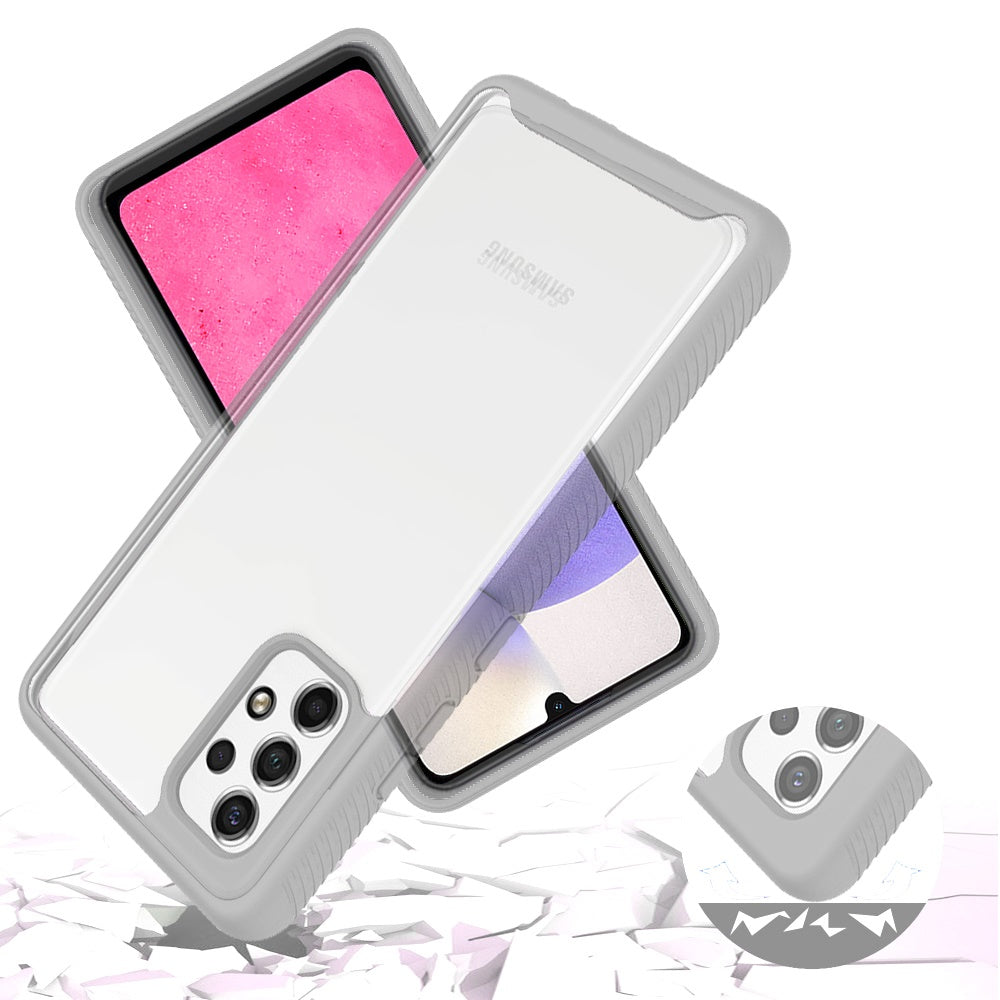 For Samsung Galaxy A33 5G Clear Dual Layer Rugged Bumper Frame Heavy Duty Hybrid Shockproof Rubber Full Body Defender Phone Case Cover