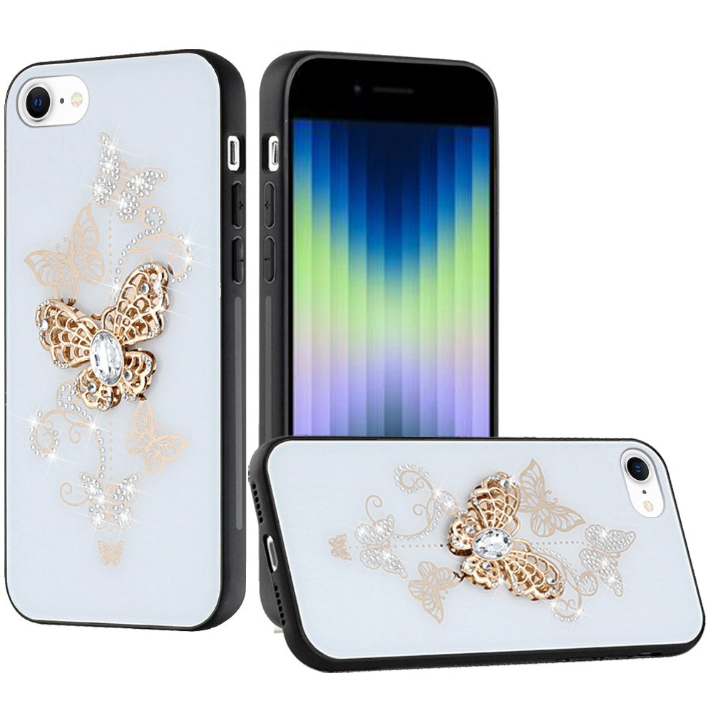 For Apple iPhone 11 (6.1")3D Diamond Bling Sparkly Glitter Ornaments Engraving Hybrid Armor Metal Fashion Phone Case Cover