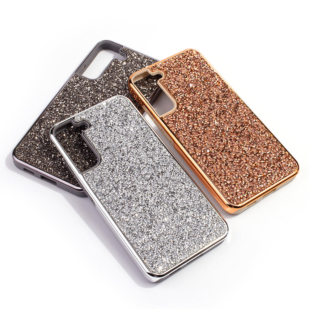 For Samsung Galaxy S22 /Plus Ultra Bling Sparkly Glitter Luxury Diamonds Shiny Sparker Shell Hybrid Rugged TPU & Hard PC Electroplated Frame Phone Case Cover