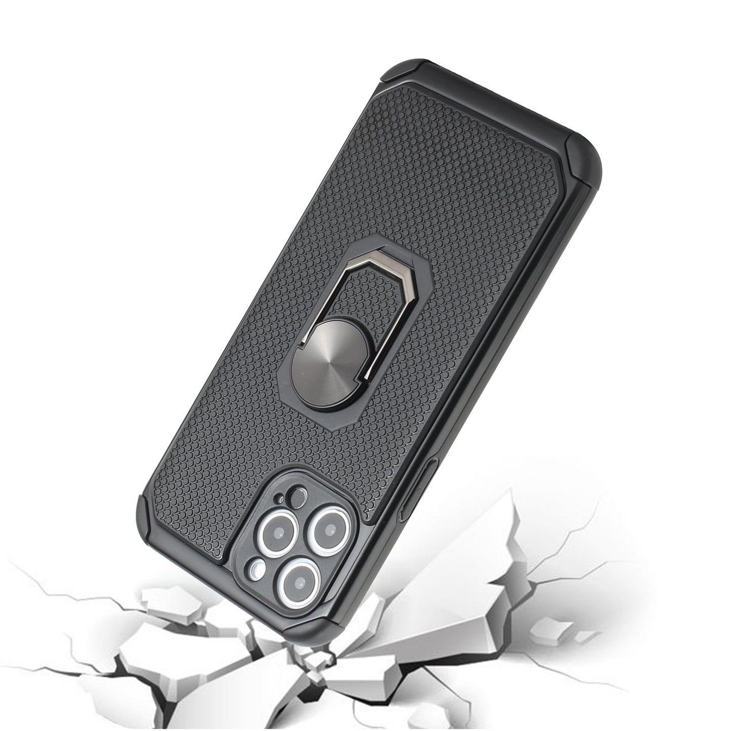 For Apple iPhone 11 (6.1") Slim Rugged TPU Shockproof Hybrid with Magnetic Ring Stand Holder Phone Case Cover