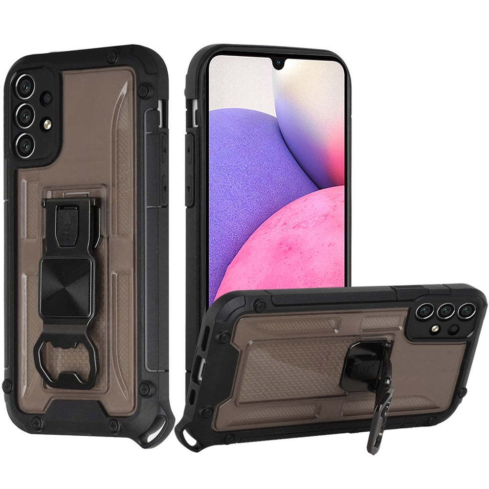 For Samsung Galaxy A33 5G Heavy Duty Military Grade Hybrid with Magnetic Kickstand, Carabiner, Bottle Beer Opener Shockproof Phone Case Cover