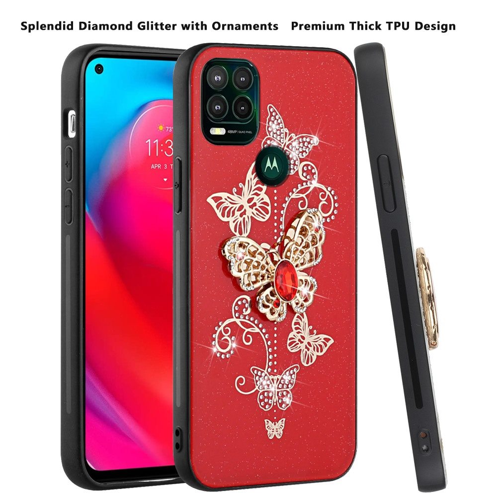 For Motorola Moto G Power 2021 3D Diamond Bling Sparkly Glitter Ornaments Engraving Hybrid Armor Metal Fashion Phone Case Cover