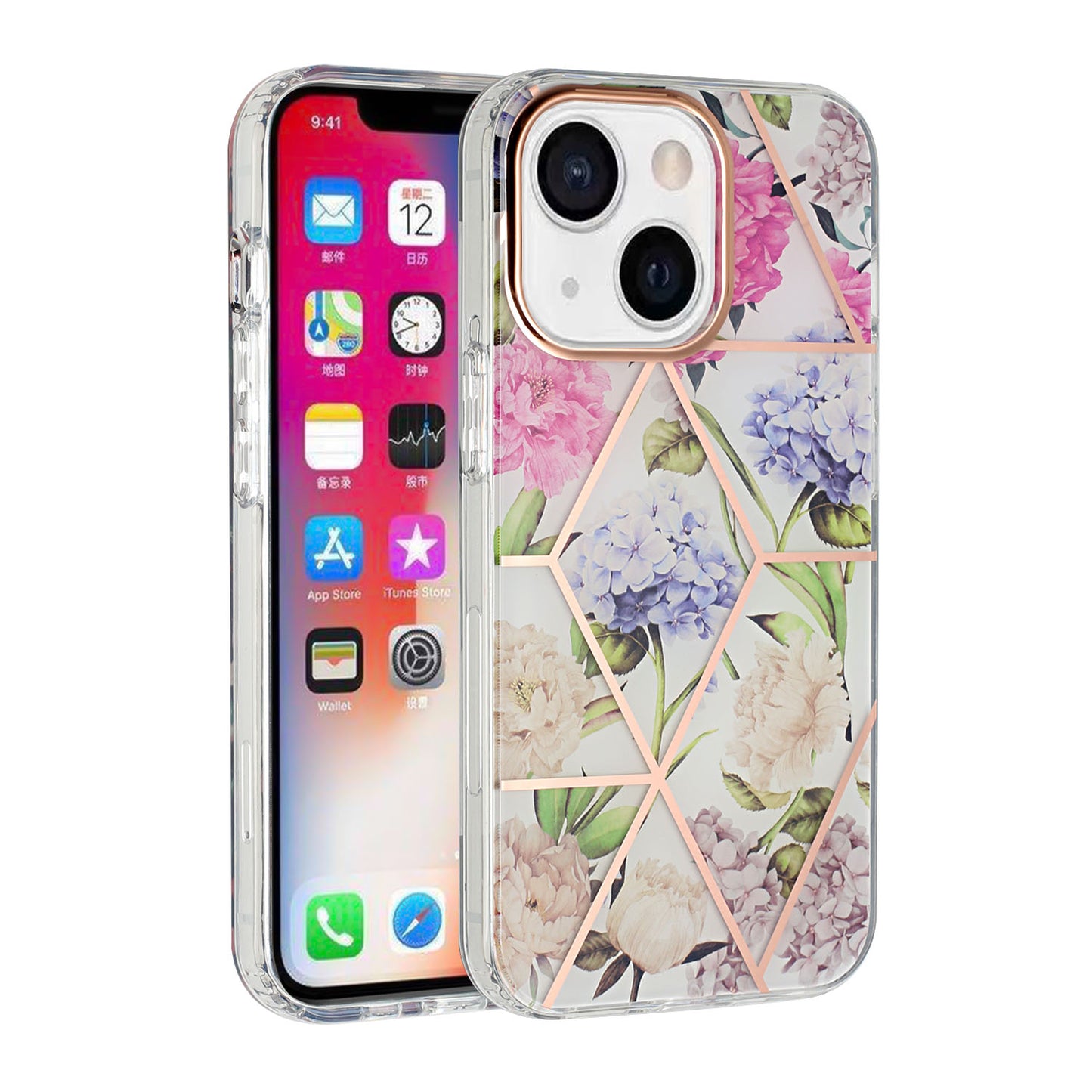 For Samsung Galaxy A23 5G Fashion Floral IMD Design Flower Pattern Hybrid Protective Hard Rubber TPU Slim Back Phone Case Cover