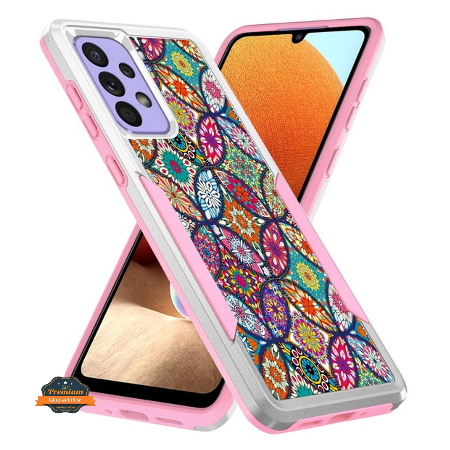 For Samsung Galaxy A03S Hybrid Bumper Rugged Dual Layer Heavy-Duty Military-Grade Rubber TPU Defender Protective Phone Case Cover