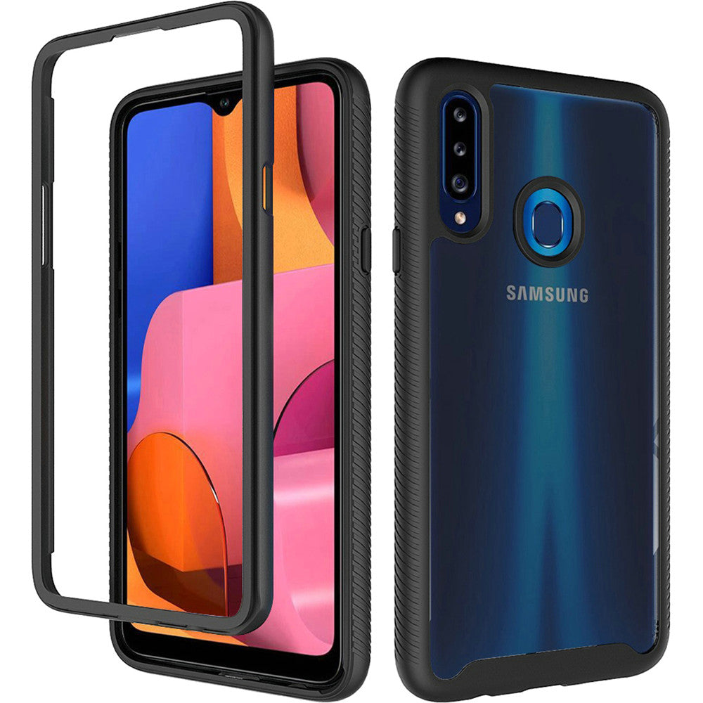 For Samsung Galaxy A02s Clear Dual Layer Rugged Bumper Frame Heavy Duty Hybrid Shockproof Rubber TPU Full Body Defender Phone Case Cover