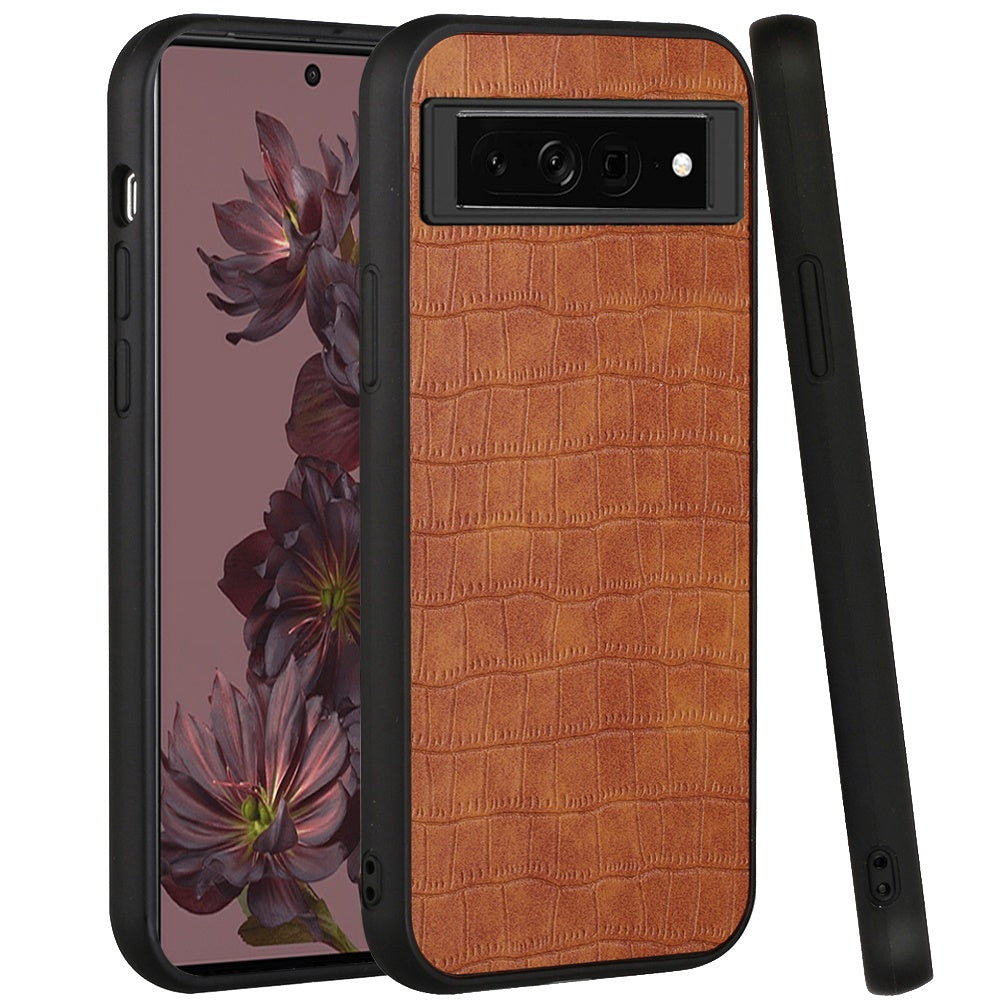 For Google Pixel 7/ 7 Pro Ultra Slim Thin PU Leather Crocodile Design Flip Snap On Hybrid Shockproof TPU PC Hard Shell Durable Phone Case Cover