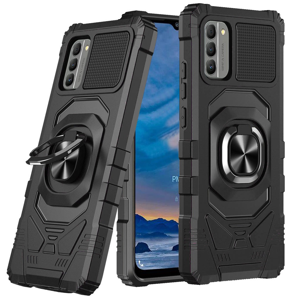 For Nokia G400 5G Tough Hybrid 2in1 Dual Layer with Rotate Magnetic Ring Stand Holder Kickstand, Rugged Shockproof Phone Case Cover