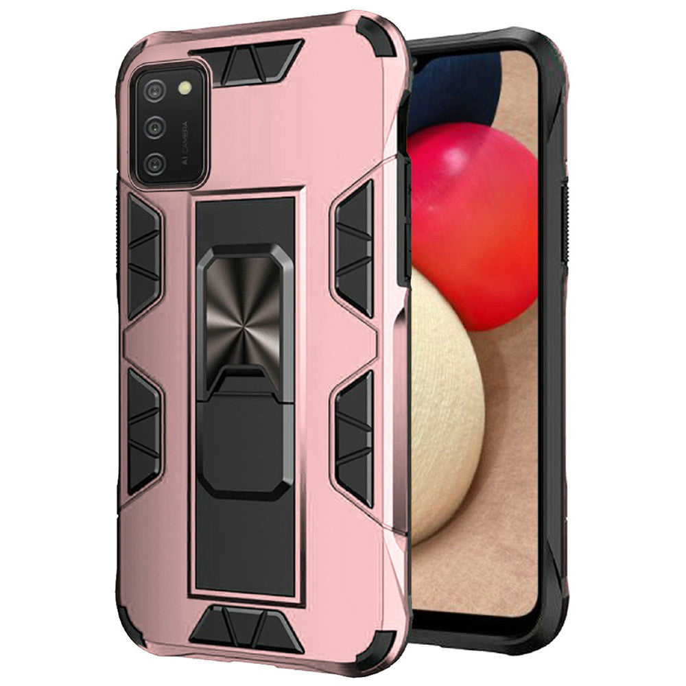 For Samsung Galaxy A02S Hybrid Magnetic Slide Ring Stand fit Car Mount Grip Holder Full Body Heavy Duty Rugged Military Grade Phone Case Cover