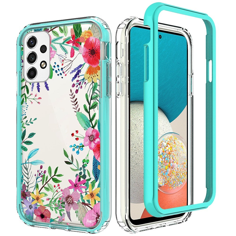For Samsung Galaxy A53 5G Beautiful Design 3 in 1 Hybrid Triple Layer Armor Hard Plastic Rubber TPU Protective Frame Phone Case Cover
