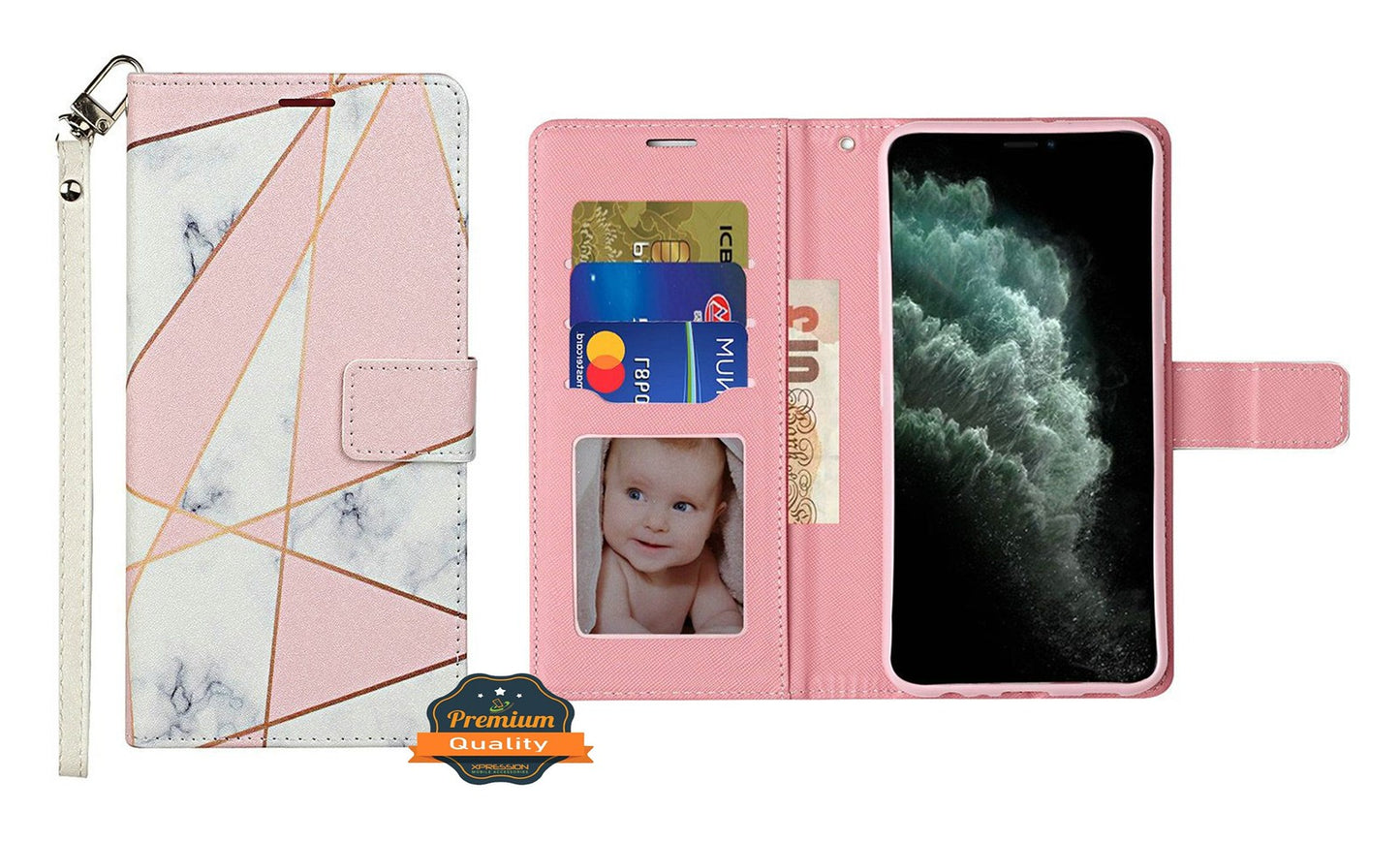For Samsung Galaxy A02S Wallet Case PU Leather Design Pattern with Credit Card Slot Strap, Stand Magnetic Folio Pouch Phone Case Cover