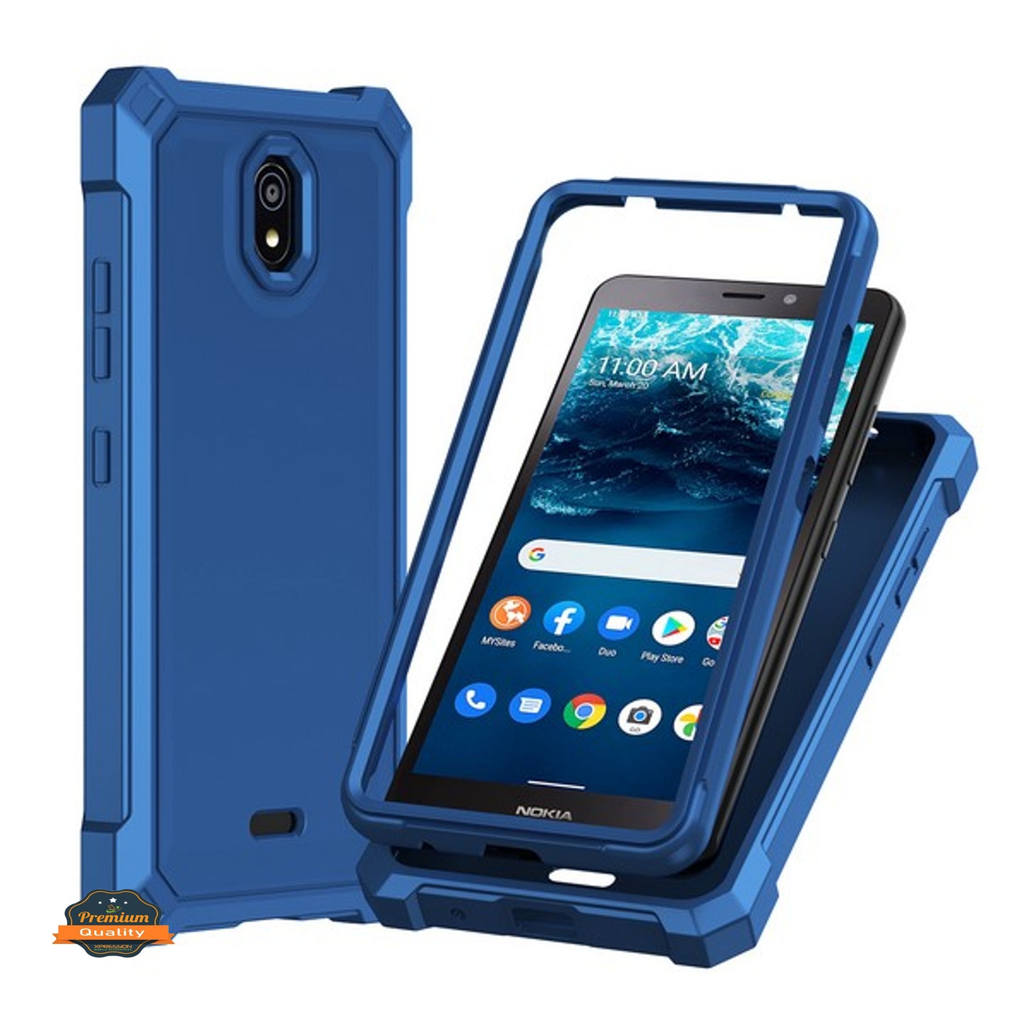 For Nokia C100 Hybrid 2in1 Front Bumper Frame Cover Square Edge Shockproof Soft TPU + Hard PC Anti-Slip Heavy Duty Phone Case Cover
